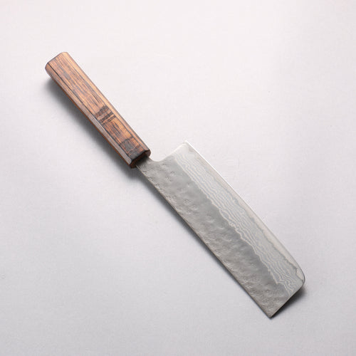 清助 不鏽鋼 440C 鎚目 大馬士革紋 菜切 165mm 橡木 握把 