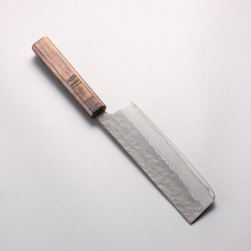 清助 不鏽鋼 440C 鎚目 大馬士革紋 菜切 165mm 橡木 握把 