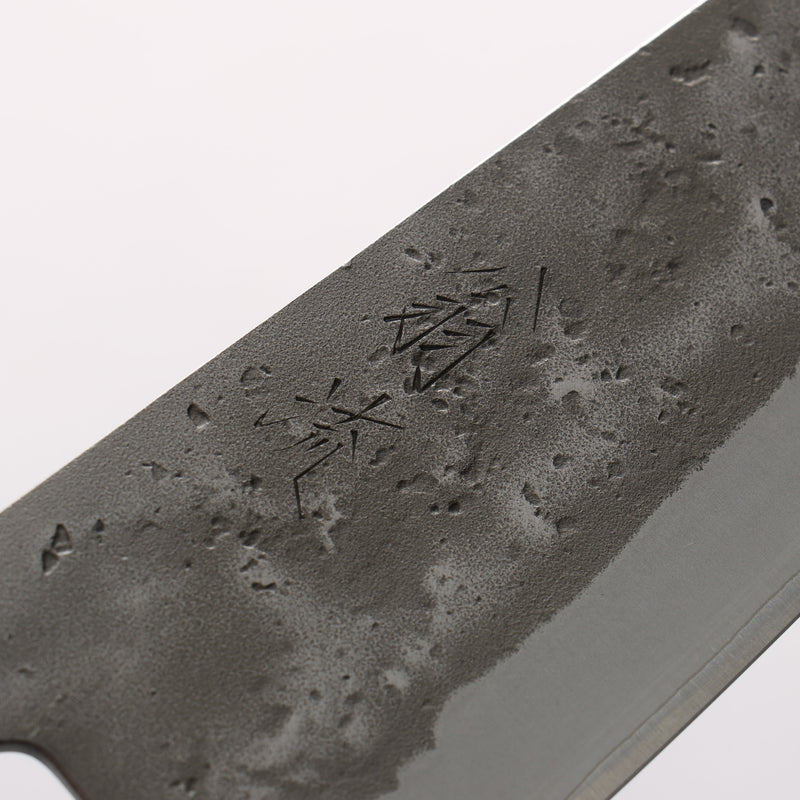 翁流 SLD 鋼 梨地 文化刀 170mm 橡木　（煤炭煙黑） 握把 