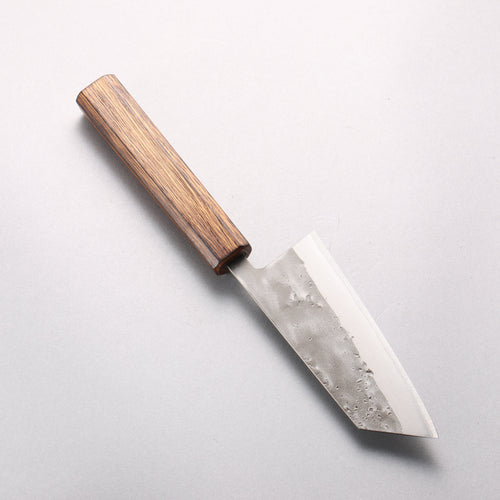 翁流 SLD 鋼 梨地 小文化刀 125mm 橡木　（煤炭煙黑） 握把 