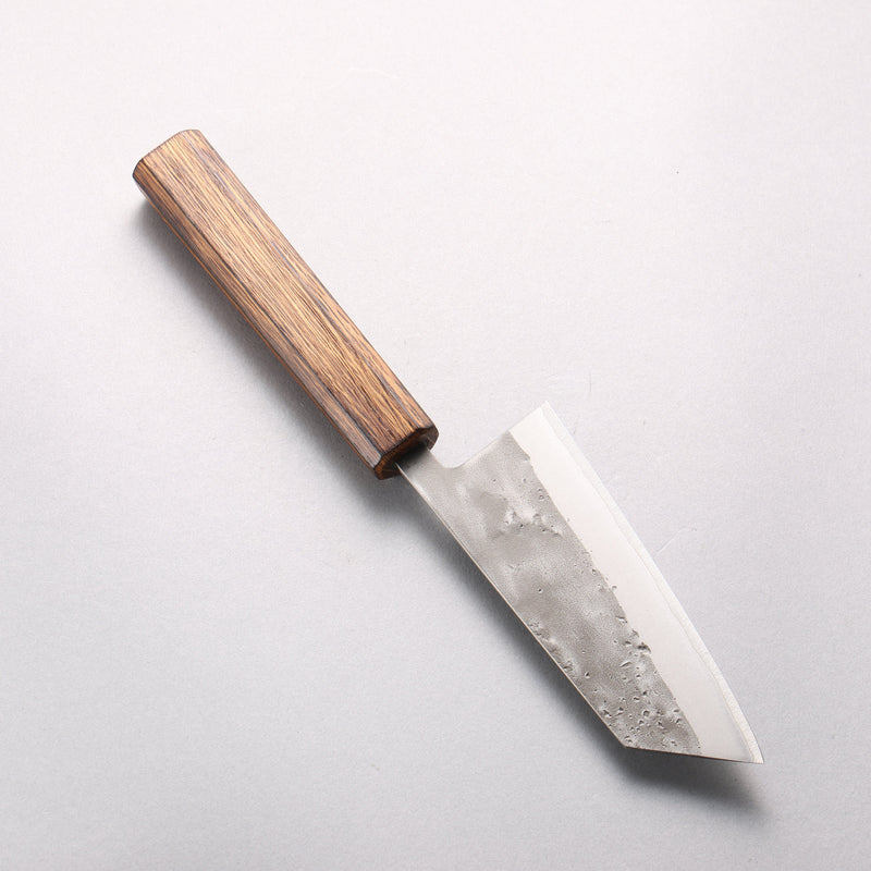 翁流 SLD 鋼 梨地 小文化刀 125mm 橡木　（煤炭煙黑） 握把 
