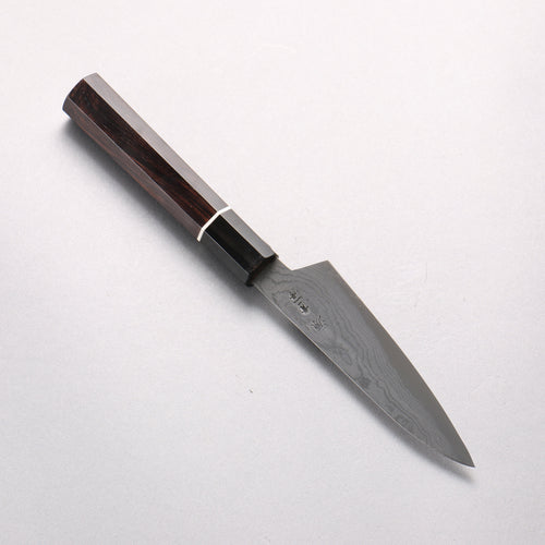 田中 誠貴 青鋼二號 大馬士革紋 多用途小刀 120mm 黑檀 握把 - 清助刃物