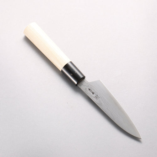 田中 誠貴 青鋼二號 大馬士革紋 多用途小刀 120mm 木蘭（口輪：水牛角） 握把 - 清助刃物