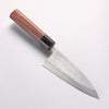 北岡 英雄 青鋼二號 大馬士革紋 出刃 150mm 紫檀木 握把 - 清助刃物
