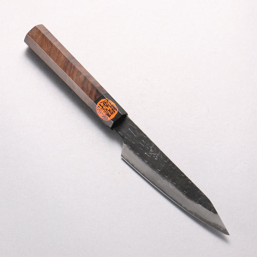 田中 誠貴 鐵火 青鋼二號 黑打 鎚目 (角) 切付多用途小刀 120mm 核桃木 握把