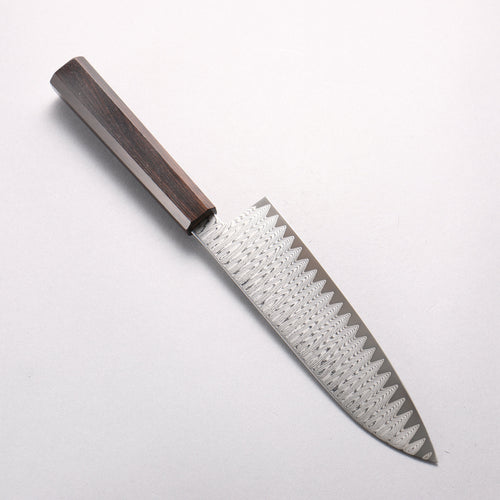 寬丈 VG10 大馬士革紋 階梯圖案 三德刀 180mm 黑檀 握把