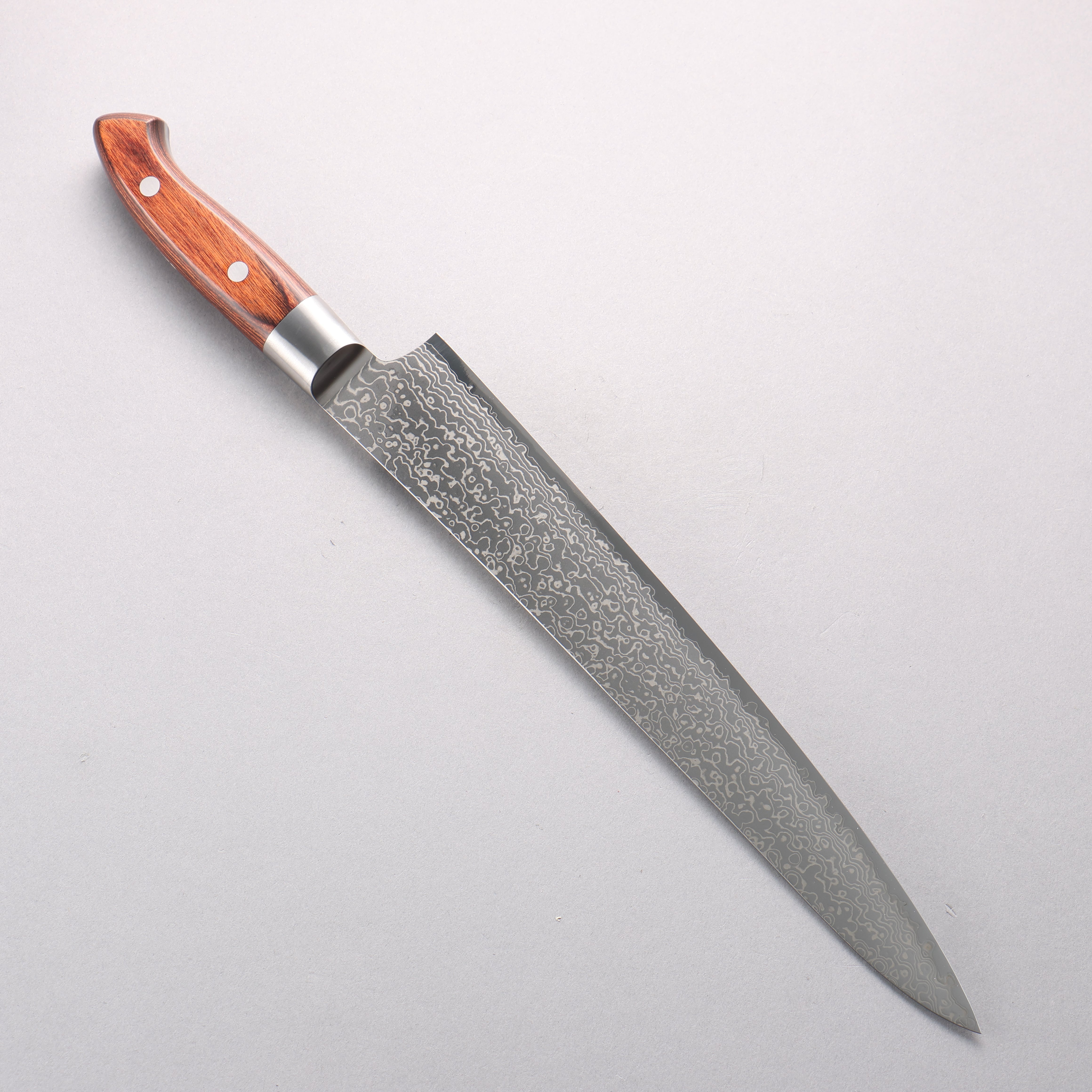 佳人 超級青鋼 大馬士革紋 筋引 270mm 桃花心木 握把 - 清助刃物