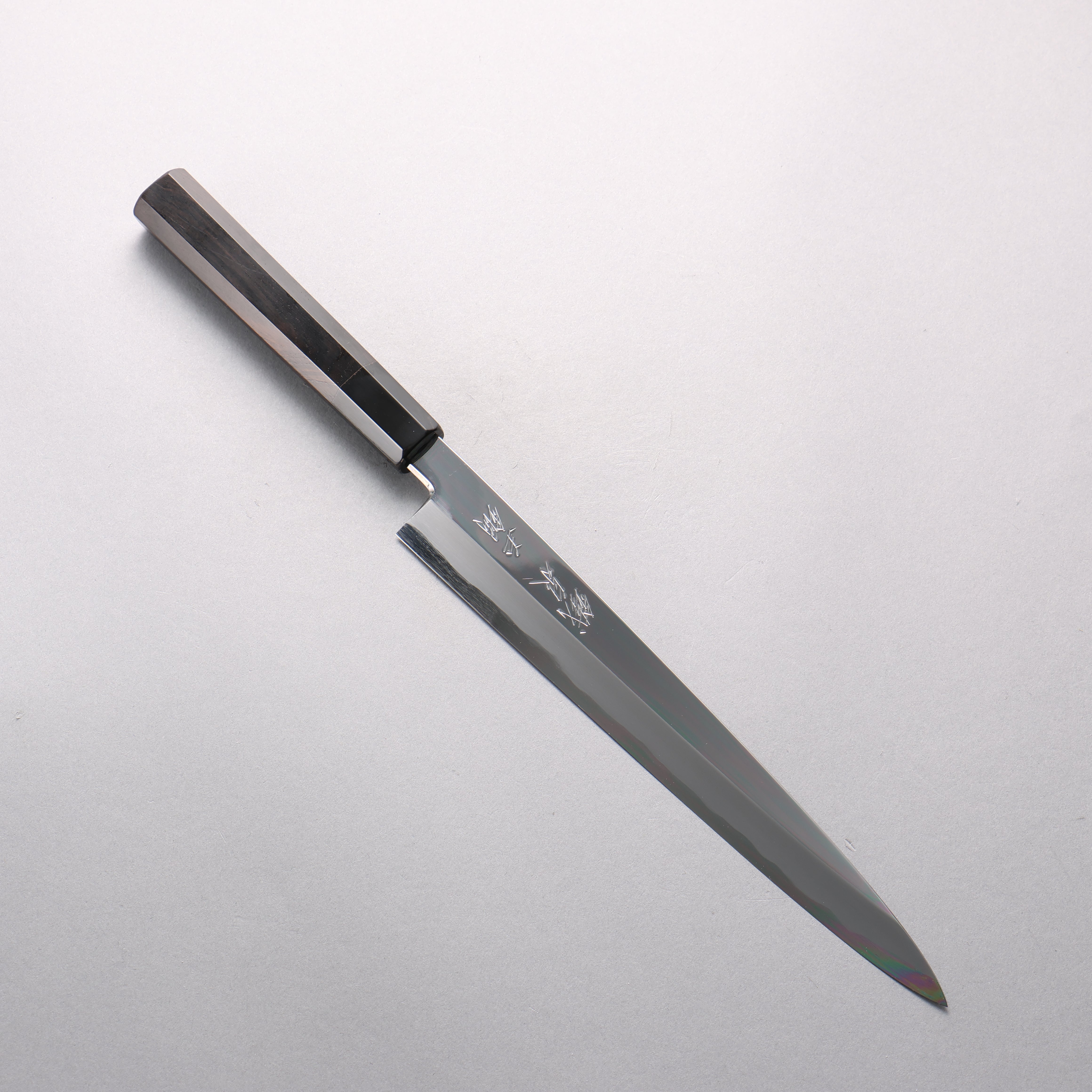 鐵泉 田中作 Tamahagane 鏡面處理 柳刃 240mm 黑檀 握把 附刀鞘 - 清助刃物