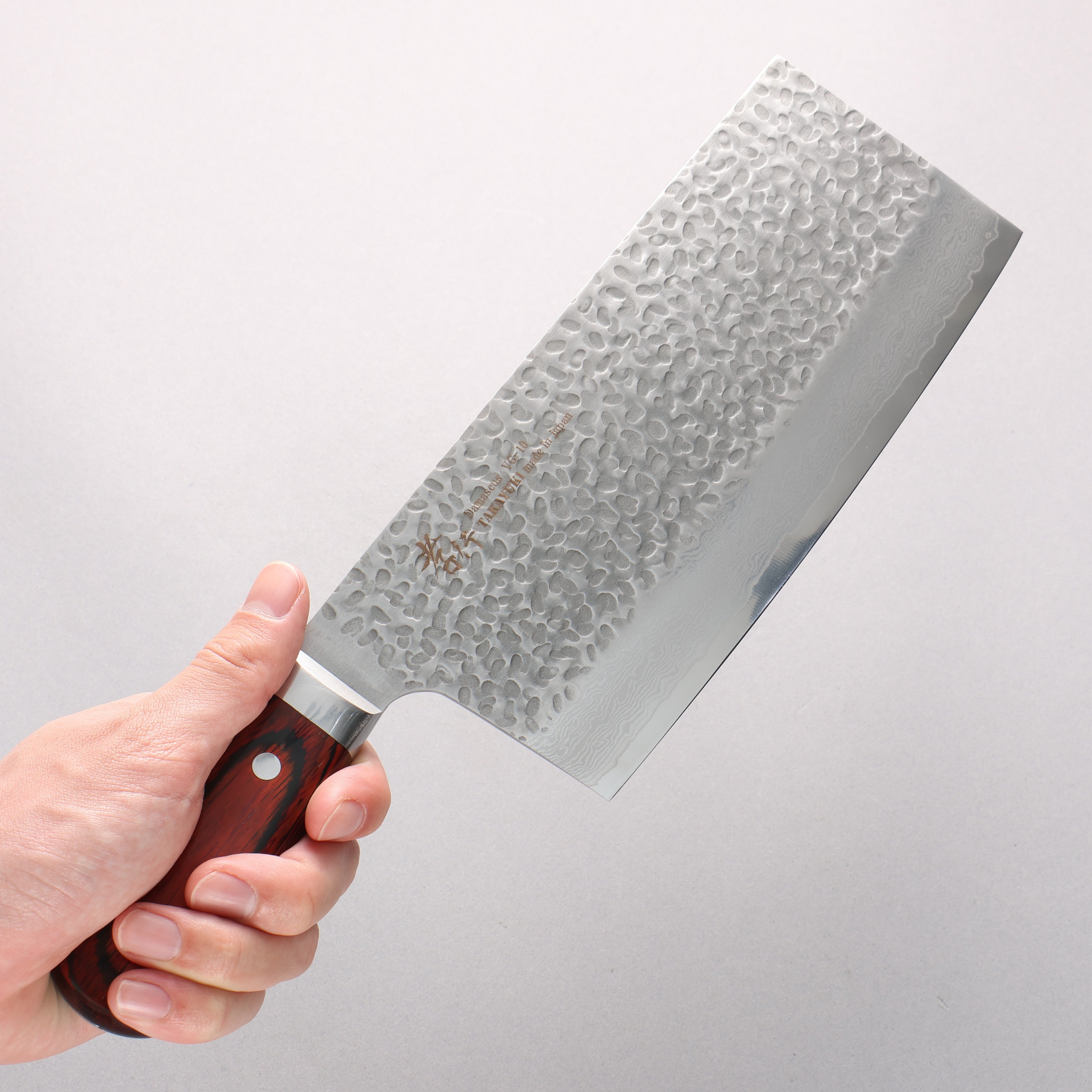 堺 孝行 VG10 33層 大馬士革紋 中華菜刀 195mm 桃花心合成木握把 - 清助刃物