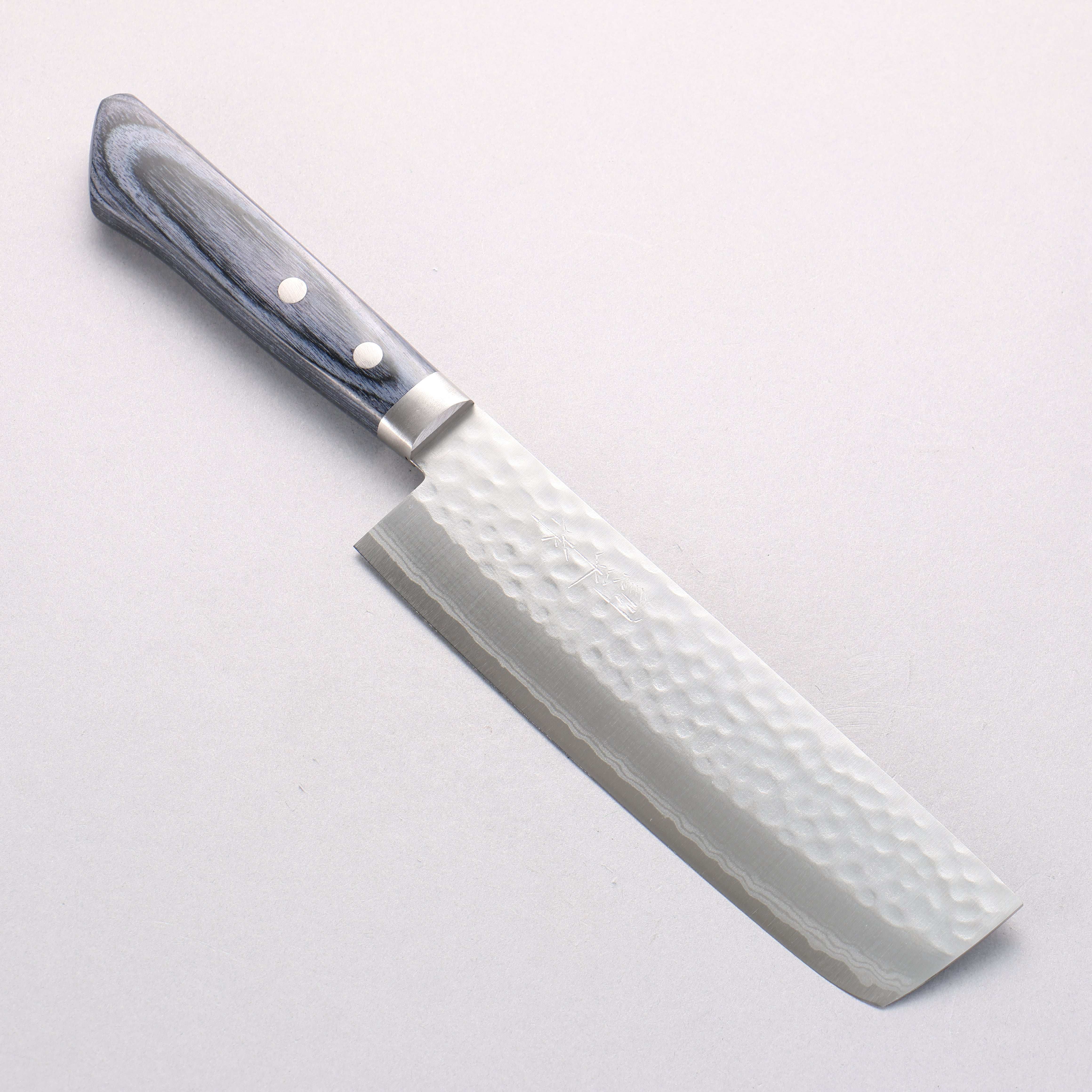 訓平 刻流 VG10 鎚目 大馬士革紋 薄刃 165mm 深藍色合成木 握把 - 清助刃物