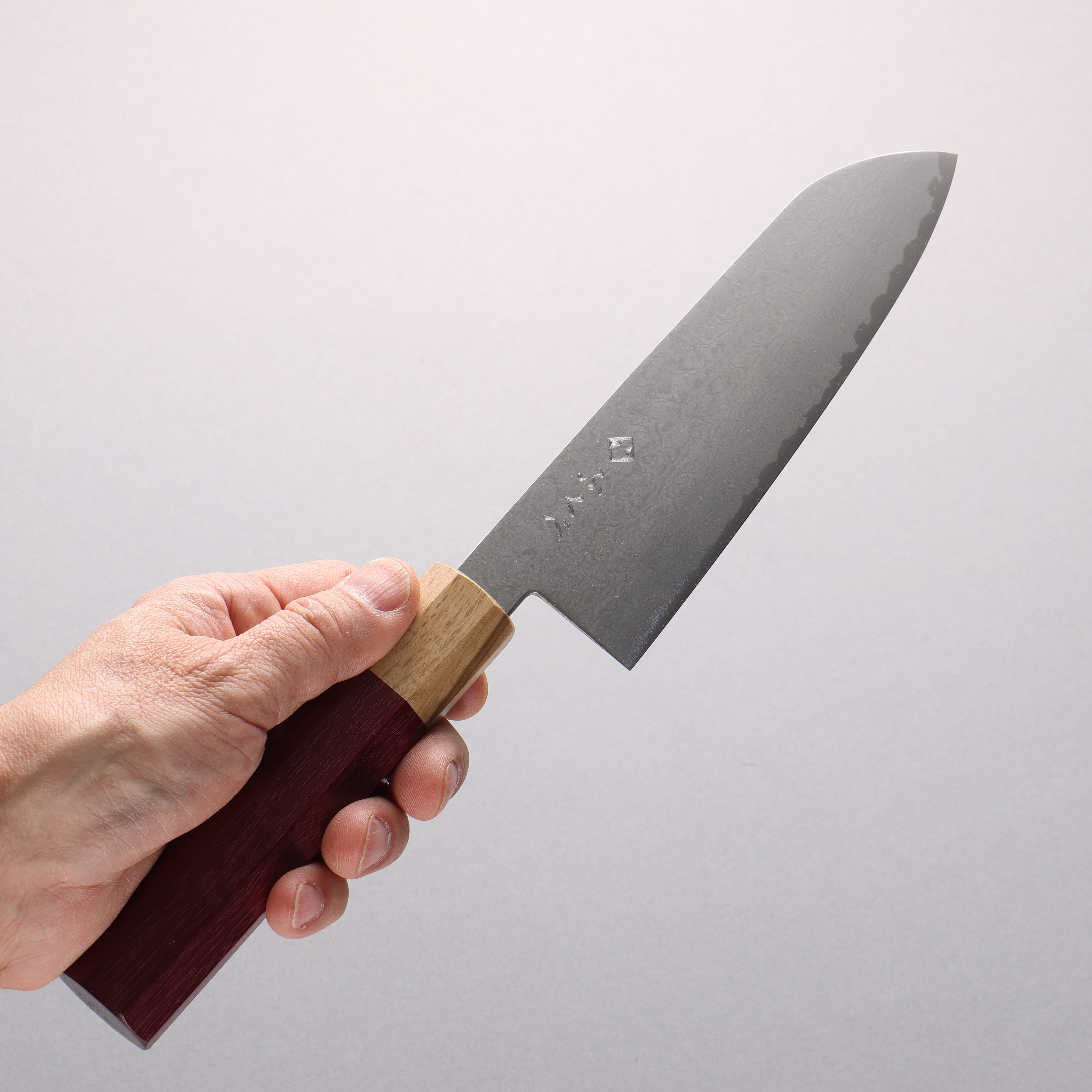 Fukube VG10 16層大馬士革紋 三德刀 165mm 紫心木 握把 - 清助刃物