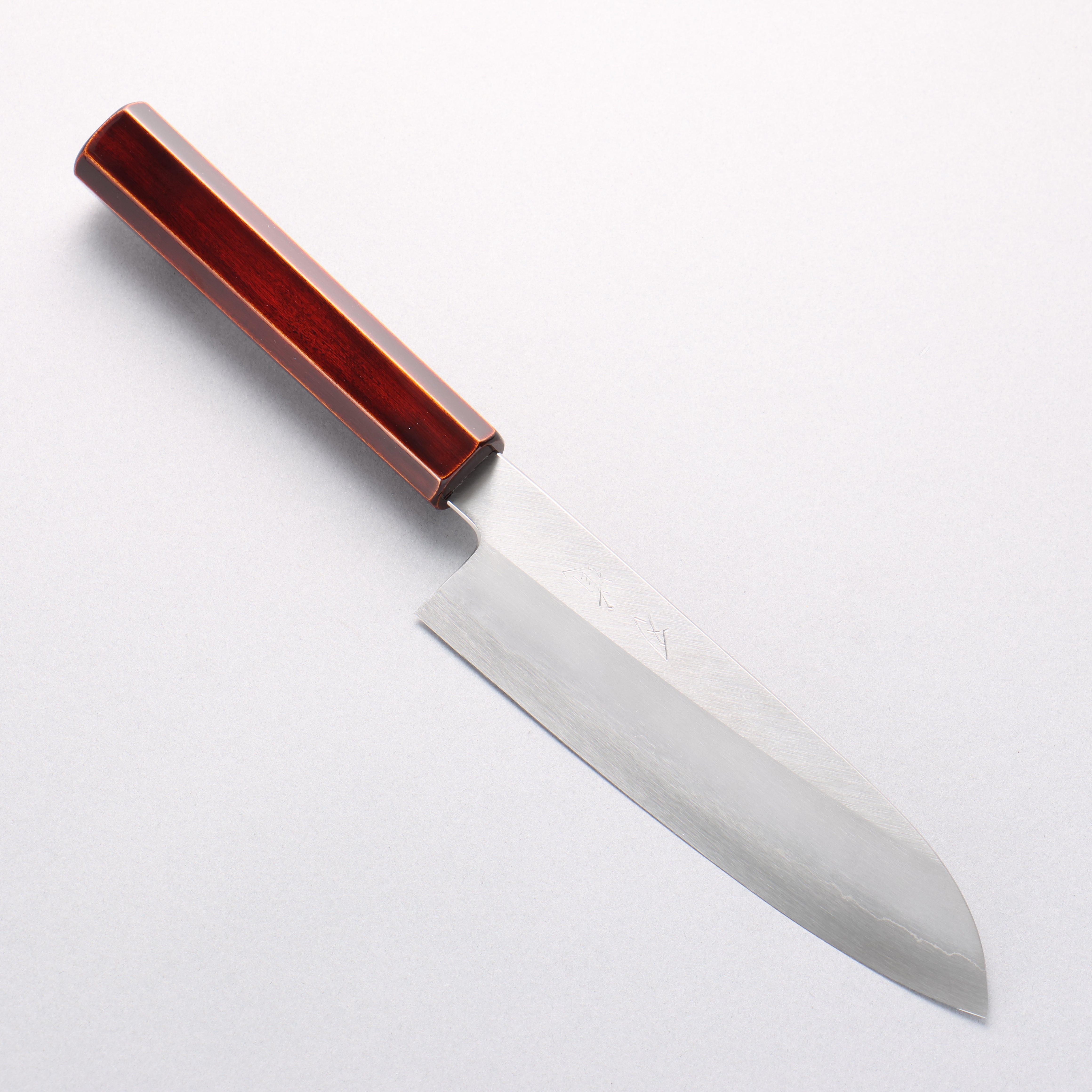 刃道 銀三鋼 打磨處理 三德刀 180mm 漆塗 (木地呂塗) 握把 - 清助刃物