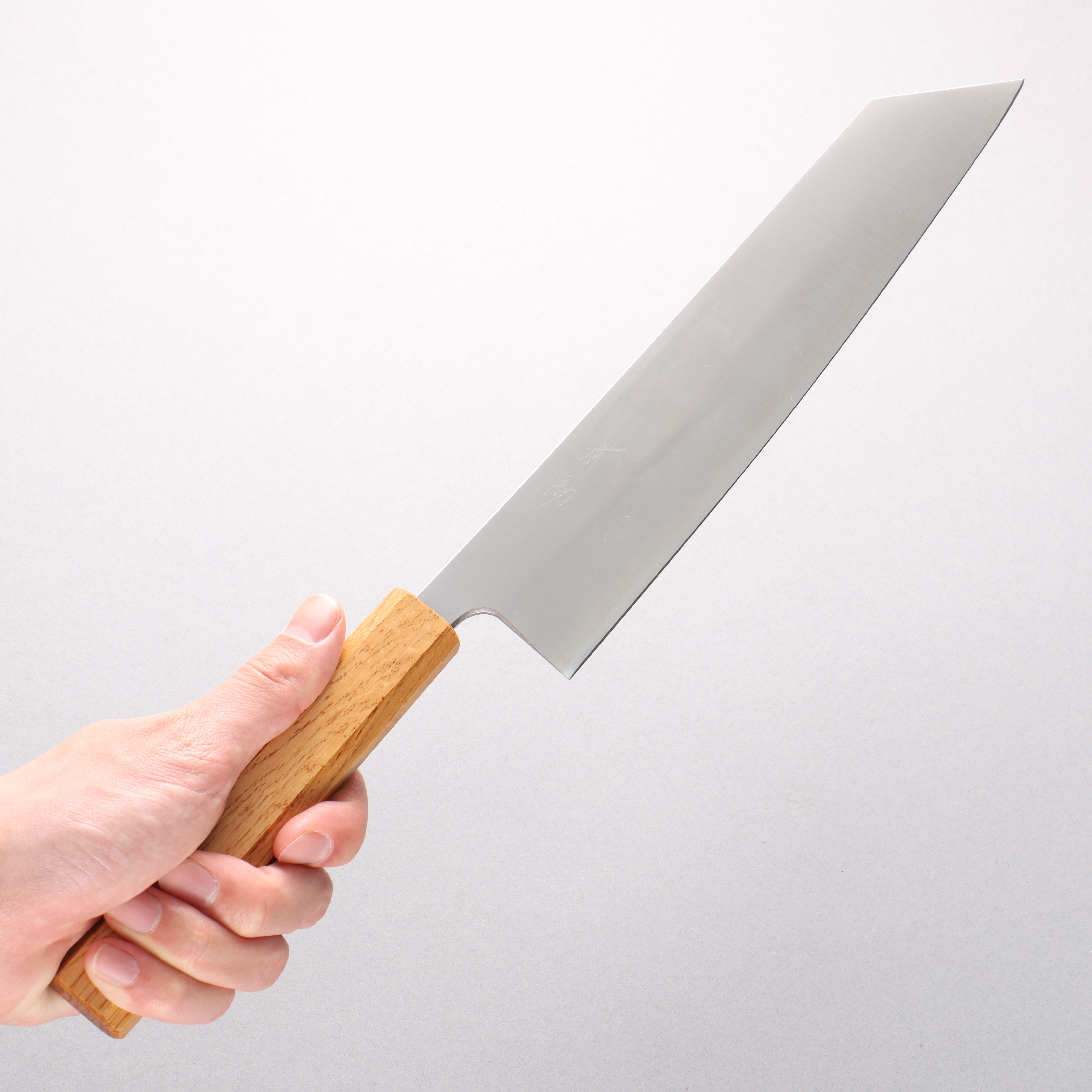 清助 銀三鋼 打磨處理 切付牛刀 240mm 白橡木 握把 - 清助刃物