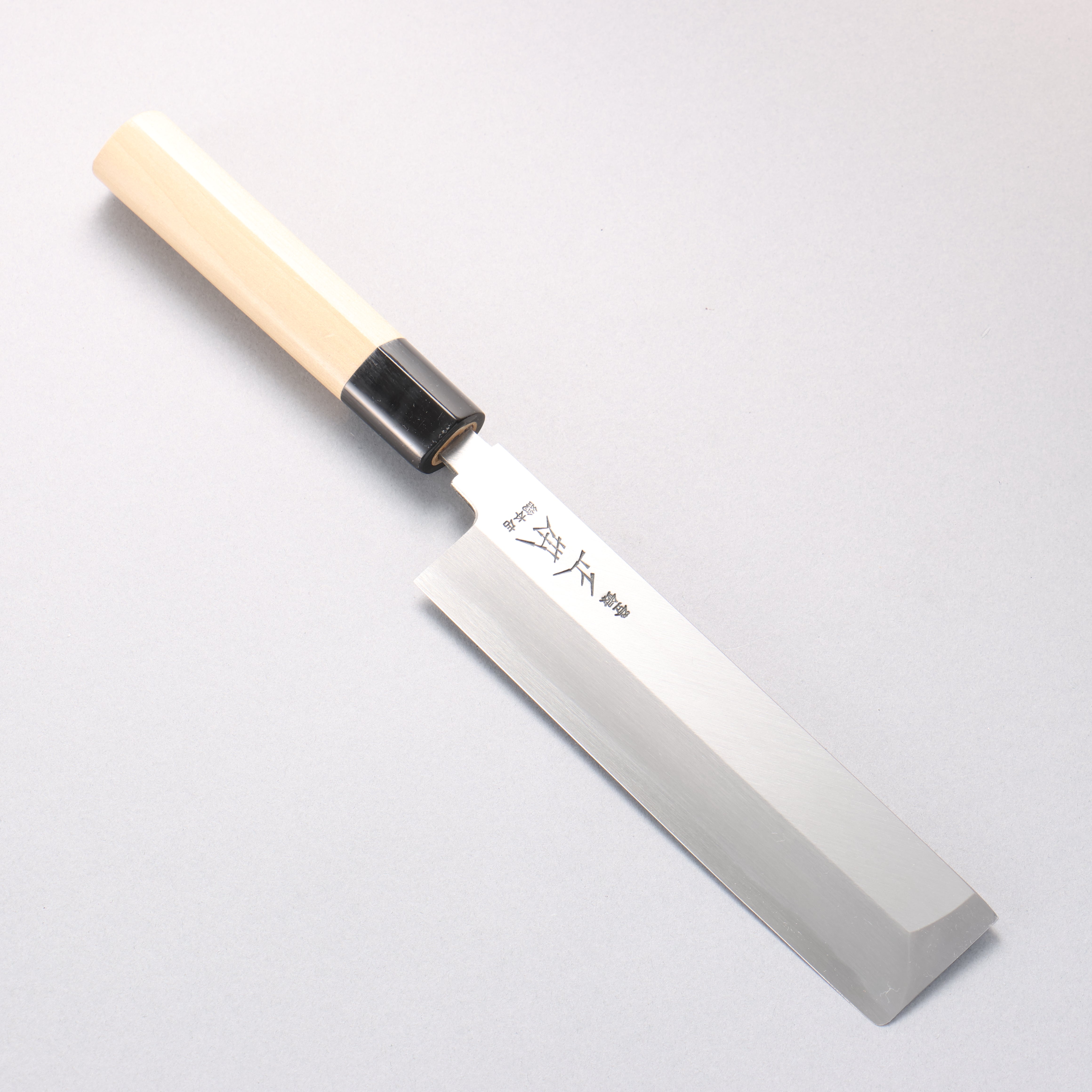 正本總本店本霞白鋼二號角型薄刃180mm 木蘭握把
