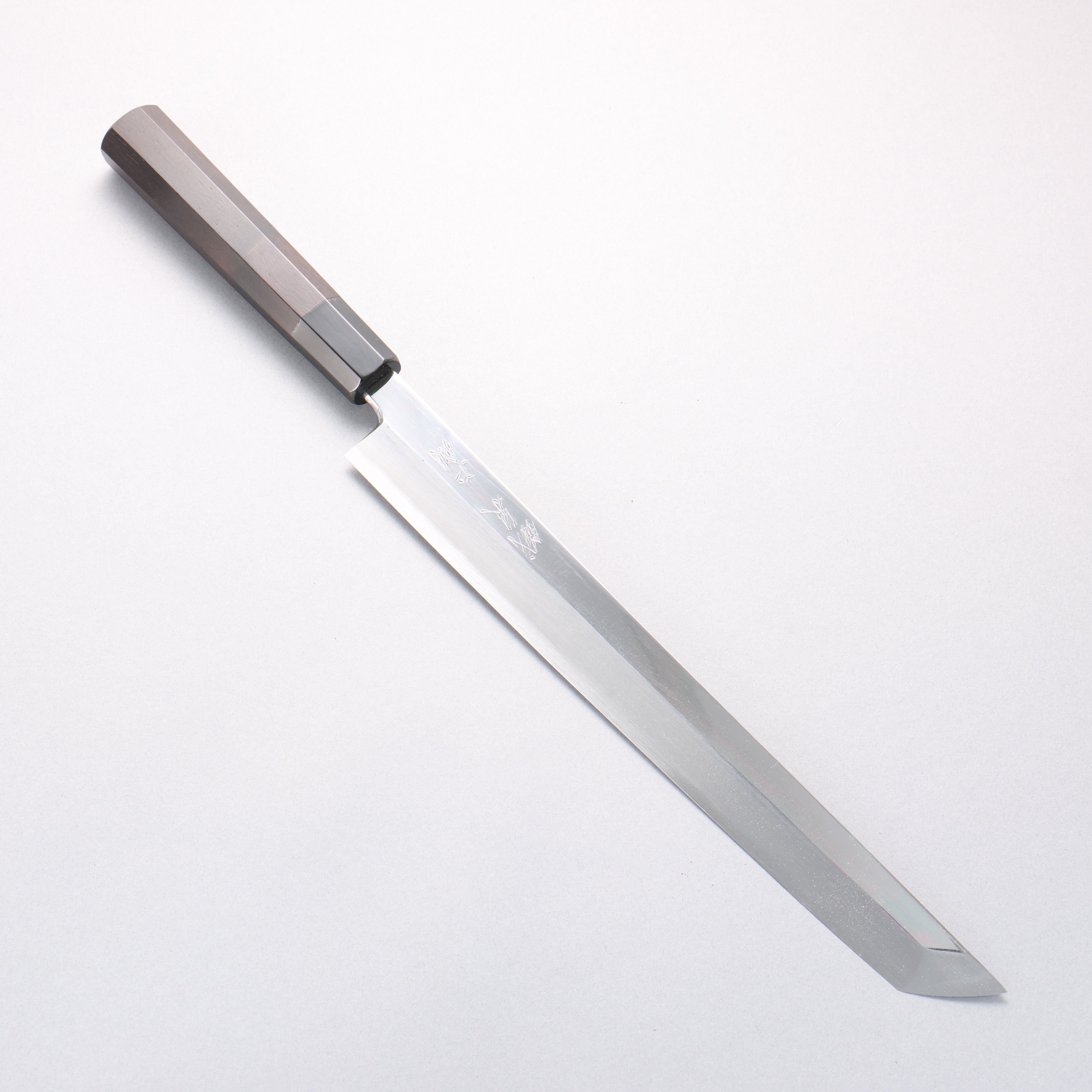 鐵泉 田中作 Tamahagane 先丸柳刃 300mm 黑檀 握把 附刀鞘 - 清助刃物