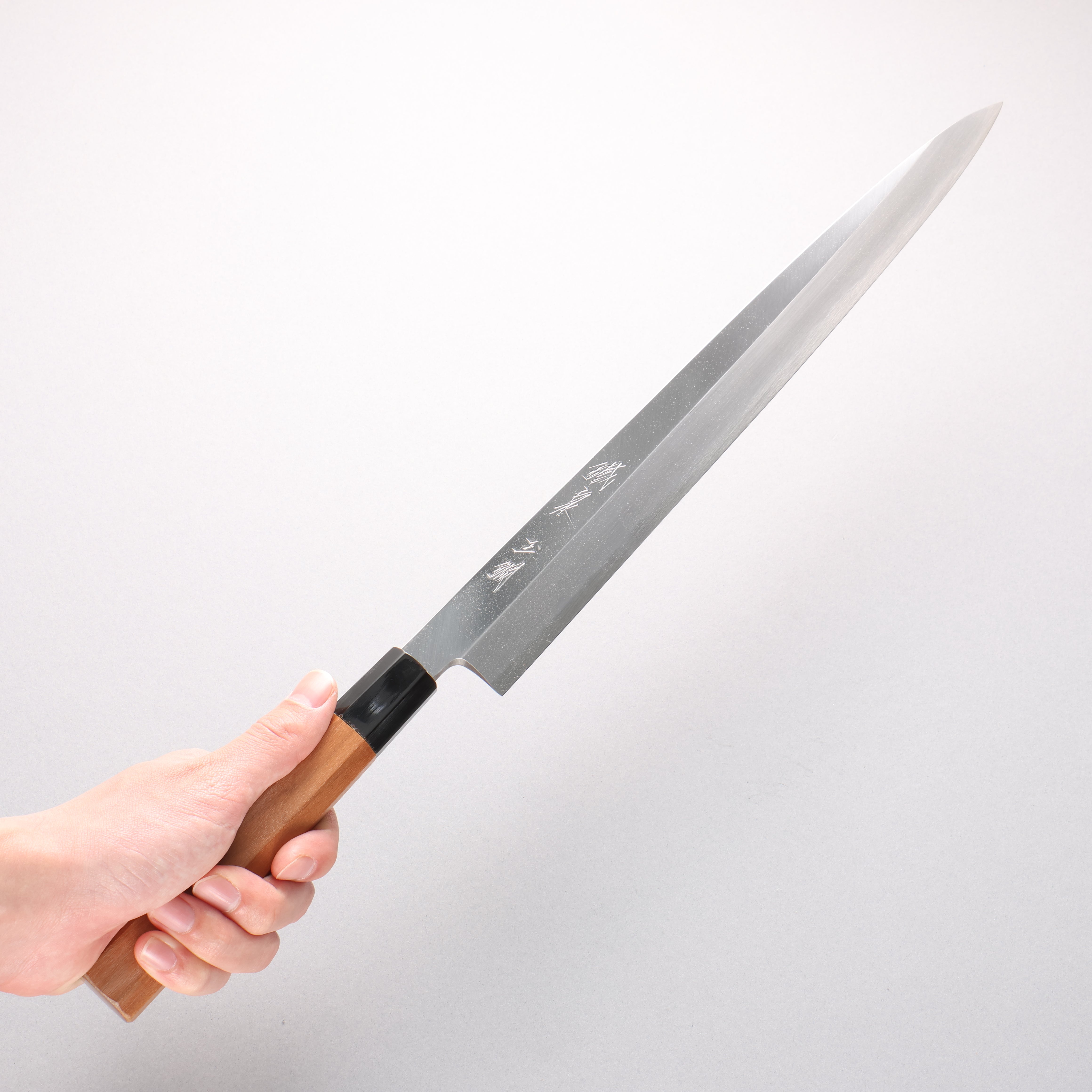 鐵泉 田中作 玉鋼 柳刃 315mm 山櫻 握把 附刀鞘 - 清助刃物