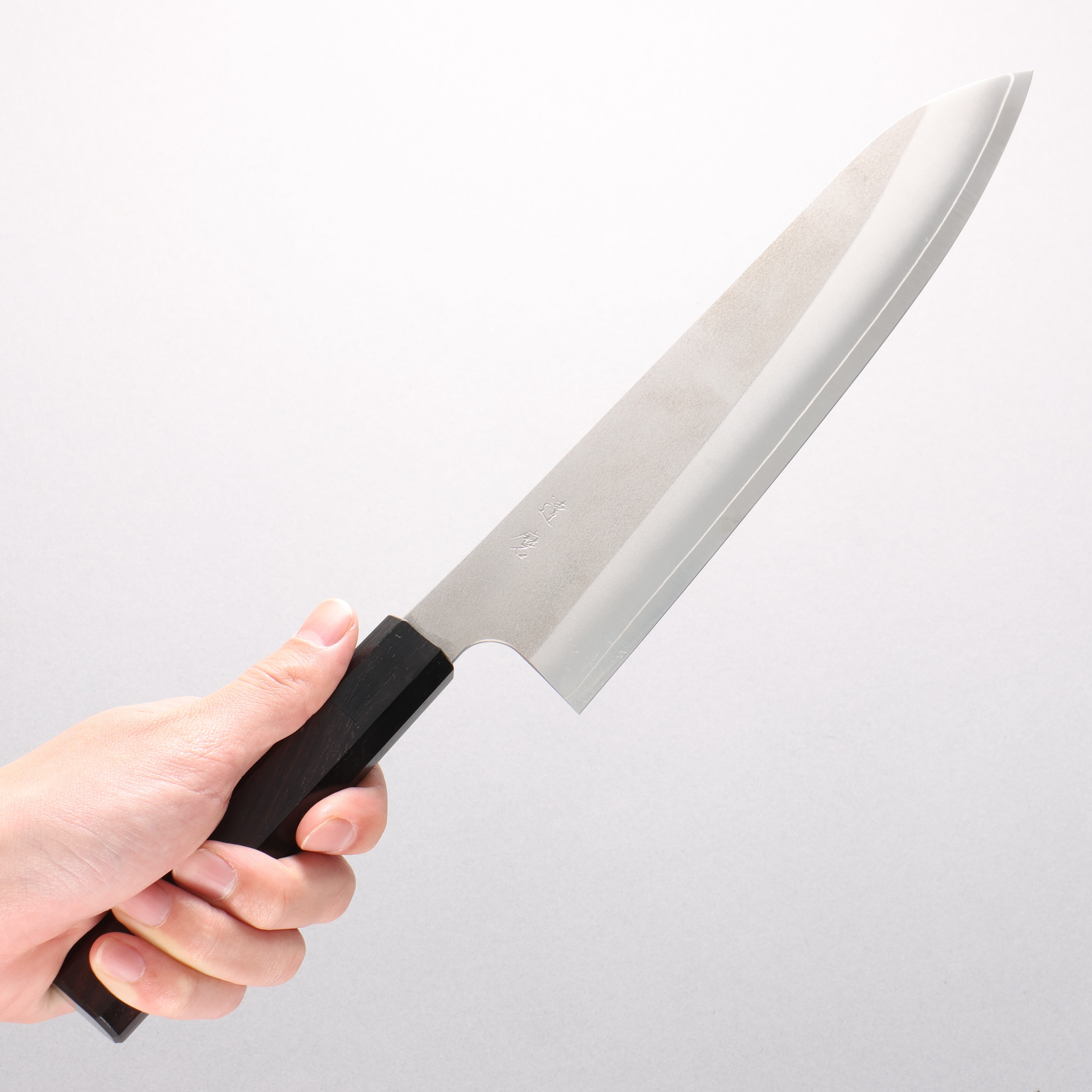 達磨 銀三鋼 牛刀 240mm 紫檀木（口輪：黑合成木） 握把 - 清助刃物