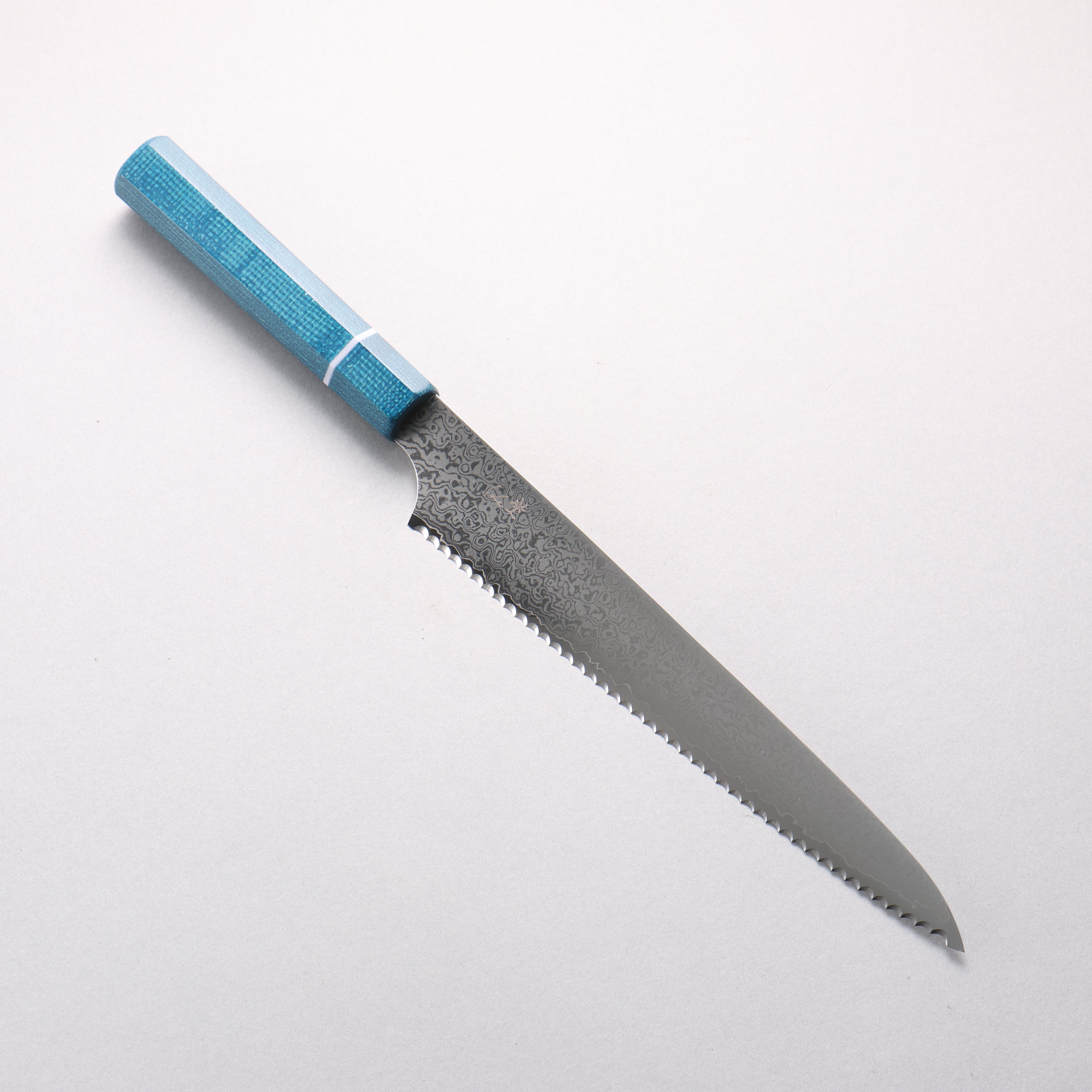Kei VG10 大馬士革紋 麵包刀 240mm 青米卡塔（樹脂複合材料） 握把 - 清助刃物
