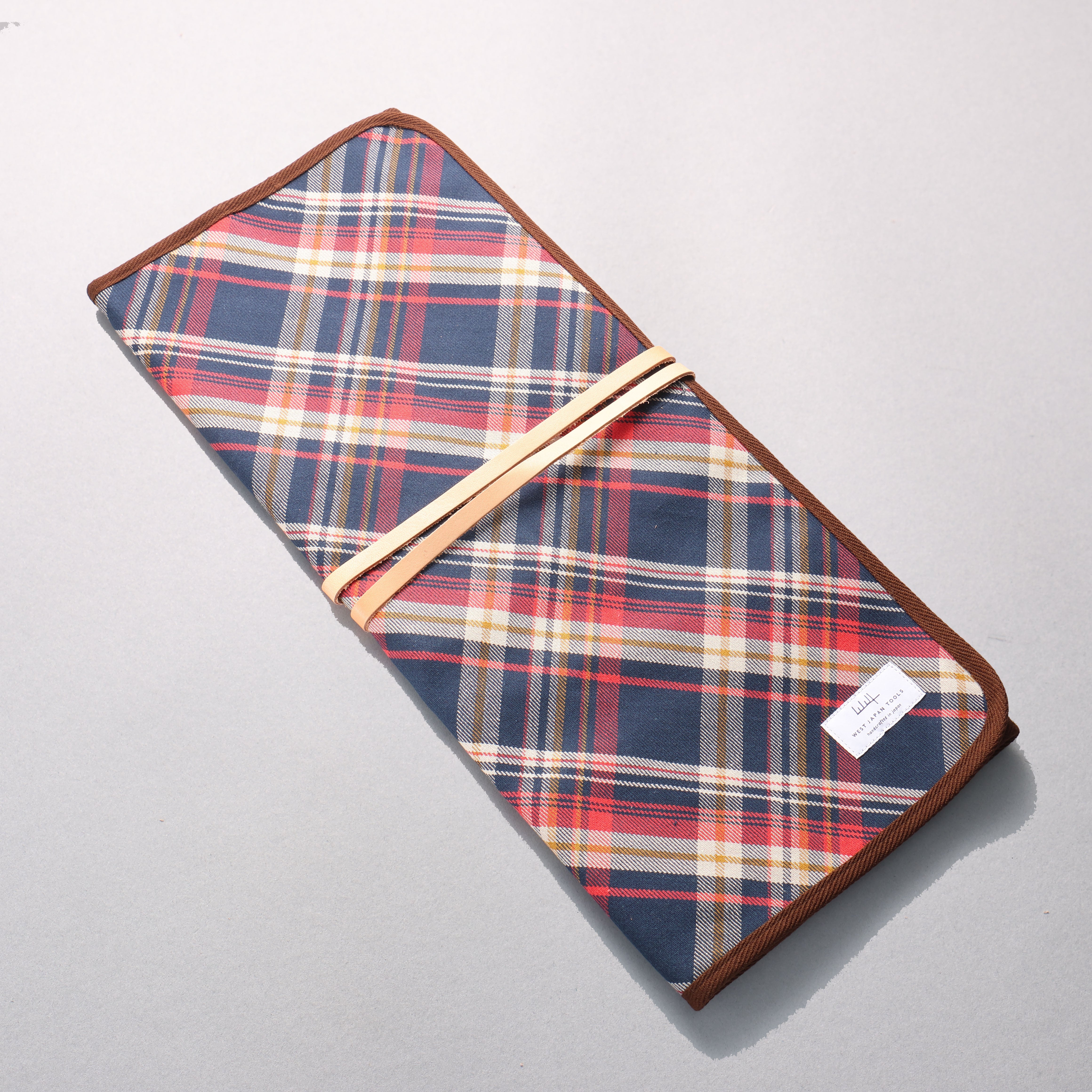 West Japan Tools 刀袋（可收納六把刀） 布 格紋 640mm x 510mm - 清助刃物