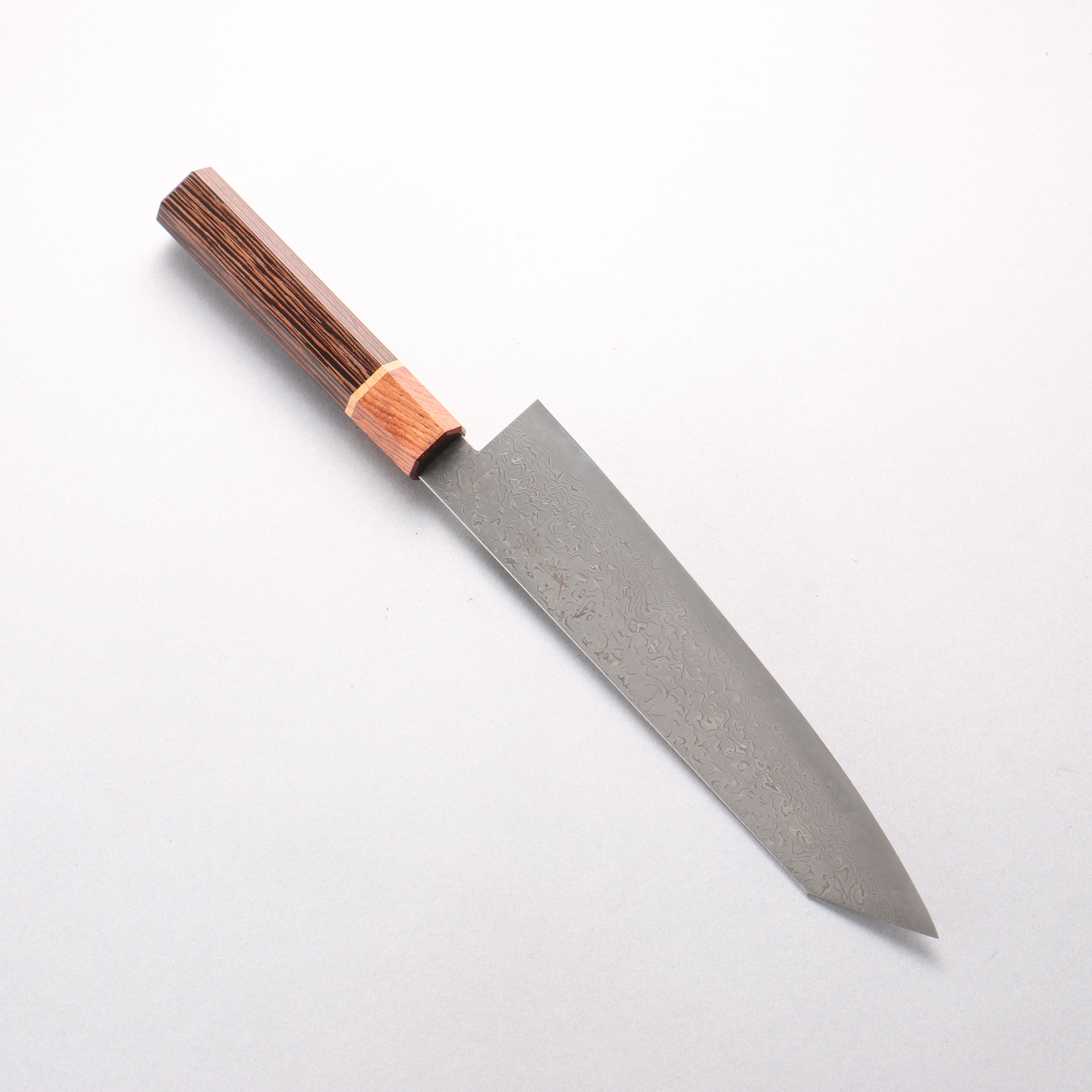 利隆 VG10 15層大馬士革紋 切付牛刀 210mm 雞翅木带樱桃木环（口輪：紫檀木） 握把 - 清助刃物