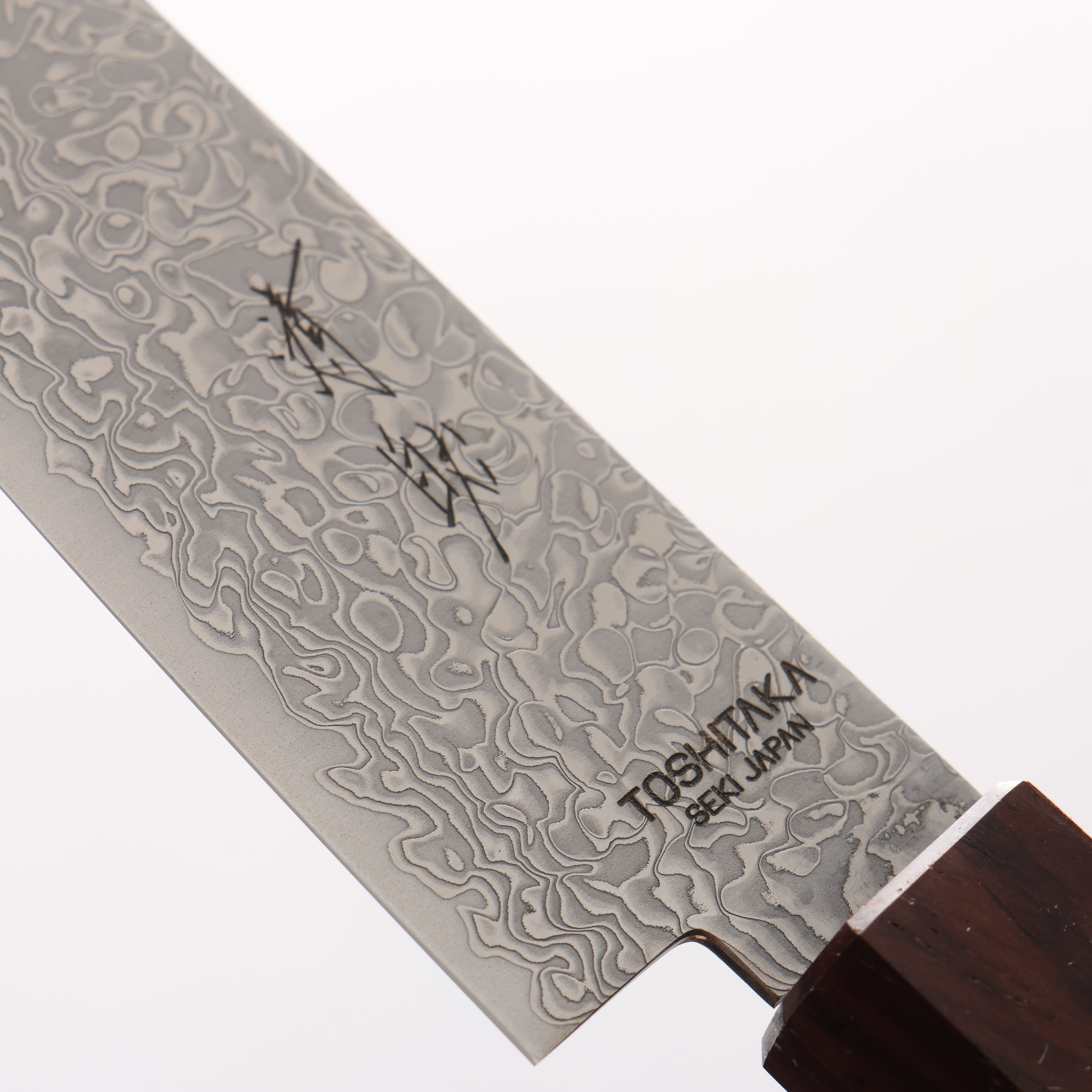 利隆 VG10 15層大馬士革紋 多用途小刀 135mm 雞翅木带樱桃木环（口輪：紫檀木） 握把 - 清助刃物