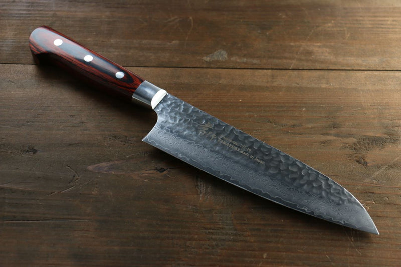 堺 孝行 VG10 33層 大馬士革紋 三德刀 180mm 桃花心合成木 握把 - 清助刃物