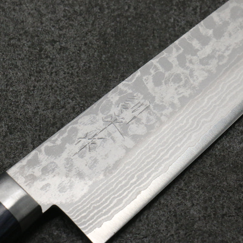 訓平 彩流 VG10 大馬士革紋 牛刀 日本刀 180mm 深藍色合成木 握把 - 清助刃物