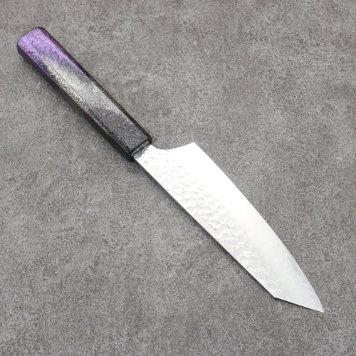 堺 孝行 琳凰 VG10 33層 大馬士革紋 劍型三德刀 日本刀 160mm 紫色漆塗 握把 - 清助刃物
