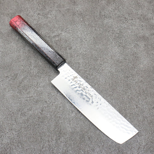 堺 孝行 琳凰 VG10 33層 大馬士革紋 菜切 日本刀 160mm 紅漆塗 握把 - 清助刃物