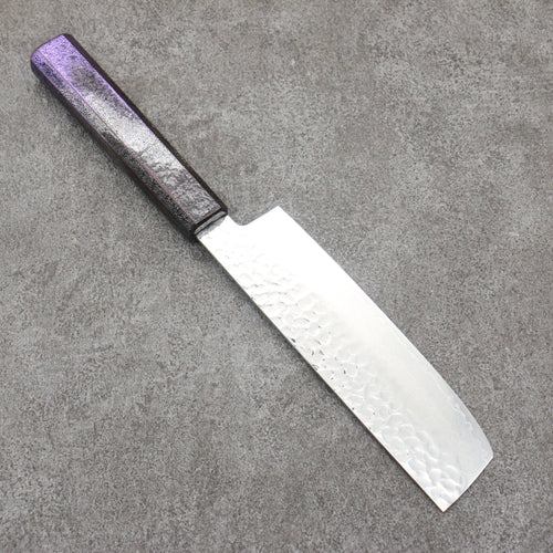 堺 孝行 琳凰 VG10 33層 大馬士革紋 菜切 日本刀 160mm 紫色漆塗 握把 - 清助刃物