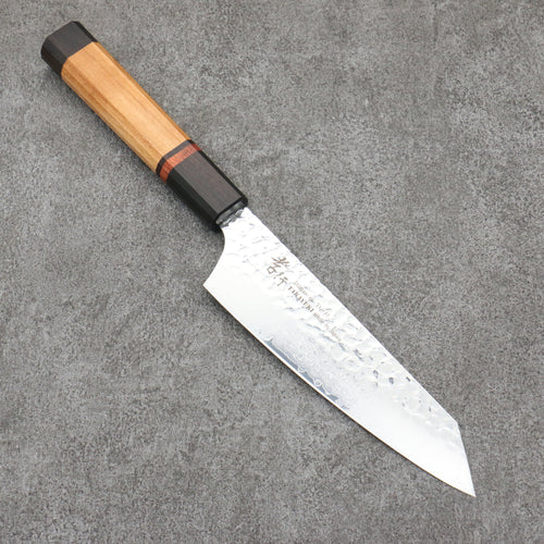 堺 孝行 VG10 33層 大馬士革紋 劍型三德刀 日本刀 160mm 山櫻 (十二邊形) 握把 - 清助刃物