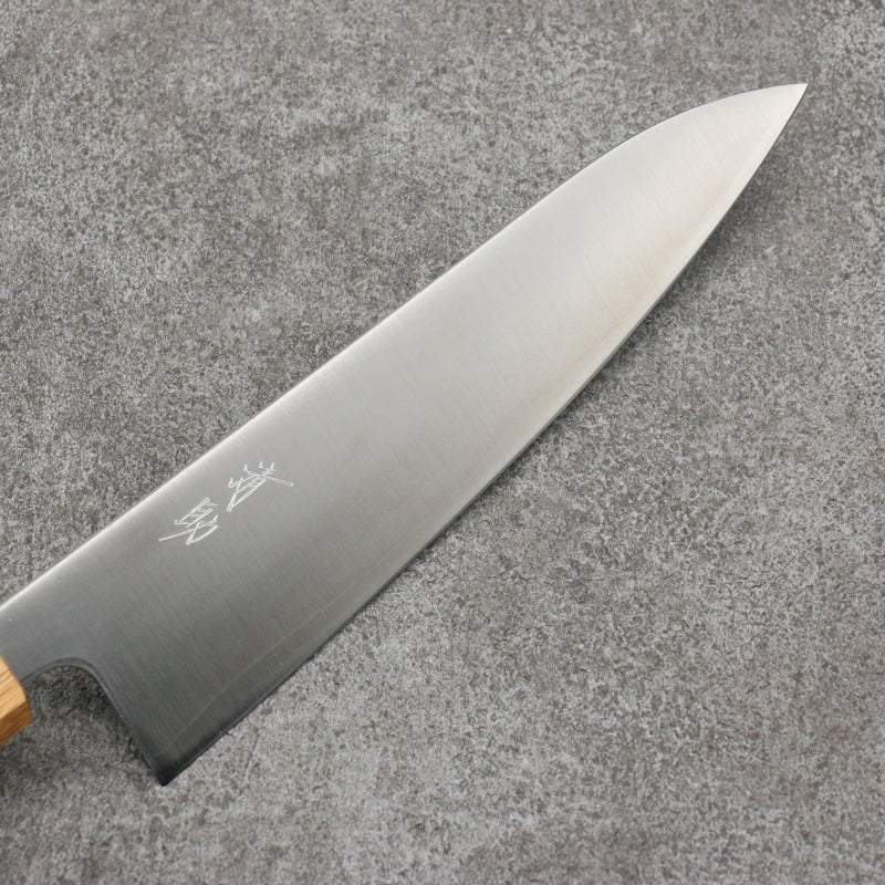清助 銀三鋼 打磨處理 牛刀 日本刀 180mm 白橡木 握把 - 清助刃物