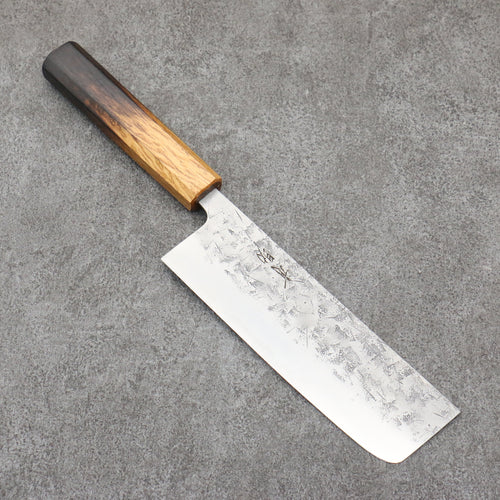 清助 SLD 鋼 和紙地 菜切 日本刀 165mm 燒櫟木 握把 - 清助刃物