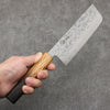 清助 SLD 鋼 和紙地 菜切 日本刀 165mm 燒櫟木 握把 - 清助刃物