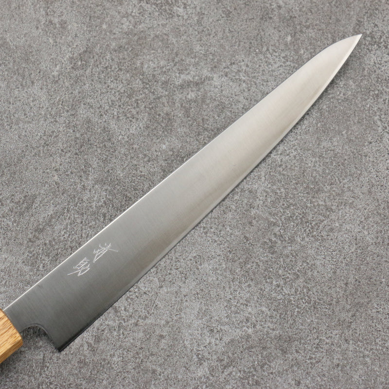 清助 銀三鋼 打磨處理 筋引 日本刀 240mm 白橡木 握把 - 清助刃物