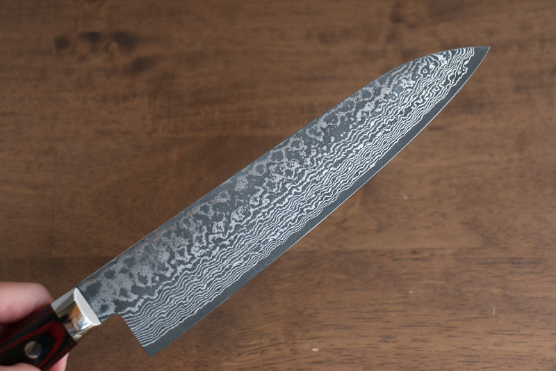 加藤 義實 VG10 大馬士革紋 牛刀 日本刀 210mm 紅合成木握把 - 清助刃物
