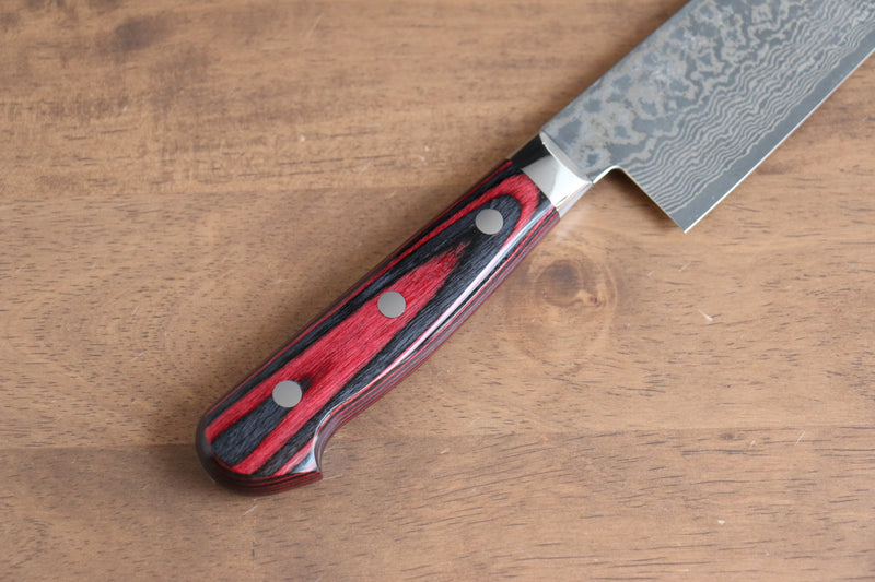 加藤 義實 VG10 大馬士革紋 牛刀 日本刀 210mm 紅合成木握把 - 清助刃物