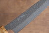 清助 月影 AUS10 打磨處理 鎚目 大馬士革紋 多用途小刀  150mm 橡木 握把 - 清助刃物