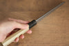 菊月 白鋼二號 霞研 切付多用途小刀  135mm 木蘭 握把 - 清助刃物