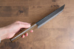 進藤 恭平 青鋼 黑打 菜切 日本刀 165mm 櫟木漆塗 握把 - 清助刃物