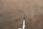 佐治 武士 無芯 鑽石面處理 大馬士革紋 切付牛刀 日本刀 180mm 黑米卡塔（樹脂複合材料） 握把 - 清助刃物
