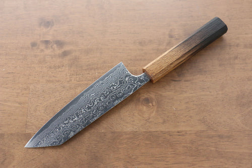 安立 勝重 VG10 打磨處理 大馬士革紋 文化刀  165mm 橡木 握把 - 清助刃物