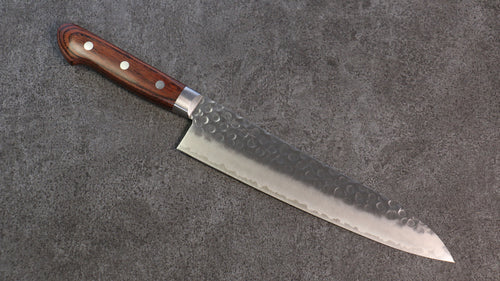 清助 瑞典鋼 鎚目 牛刀 日本刀 210mm 桃花心木握把 - 清助刃物