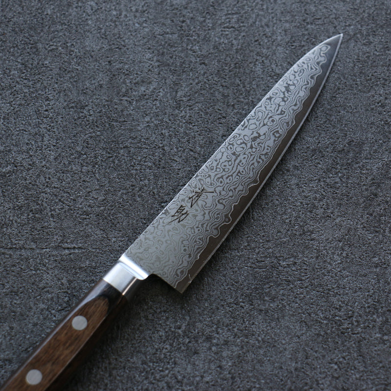 清助 VG10 33層 大馬士革紋 多用途小刀 日本刀 135mm 茶色合成木 握把 - 清助刃物