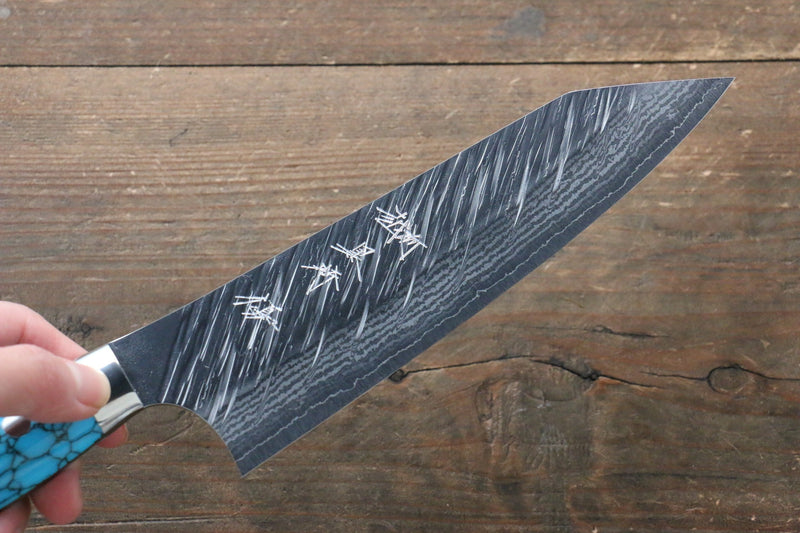 黑崎 優 風神 SPG2 鎚目 大馬士革紋 文化刀 日本刀 165mm 土耳其石 握把 - 清助刃物