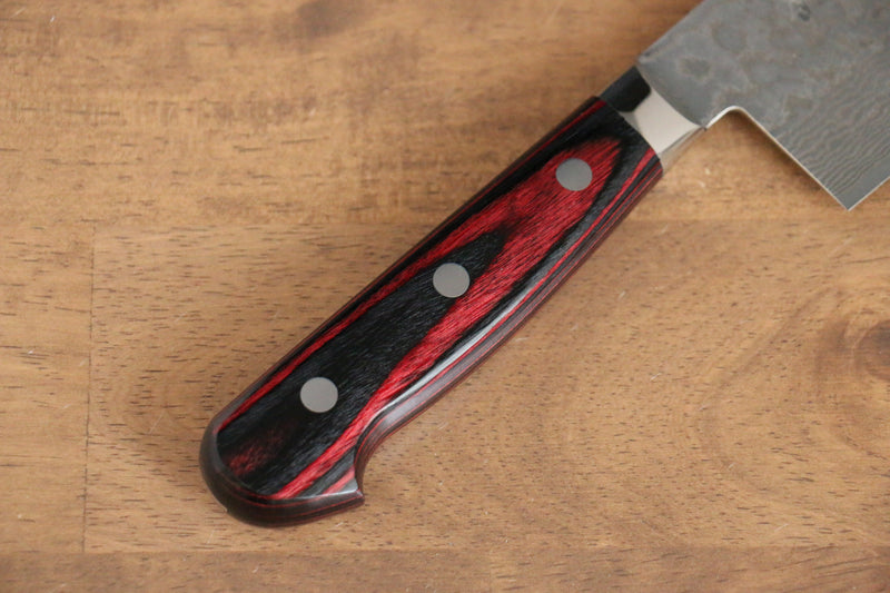 加藤 義實 VG10 大馬士革紋 菜切 日本刀 165mm 紅合成木握把 - 清助刃物