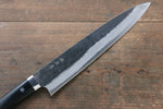 佐治 武士 超級青鋼 黑打 鎚目 牛刀 日本刀 270mm 黑米卡塔（樹脂複合材料） 握把 - 清助刃物