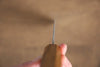 清助 月影 AUS10 打磨處理 鎚目 大馬士革紋 牛刀  210mm 橡木 握把 - 清助刃物