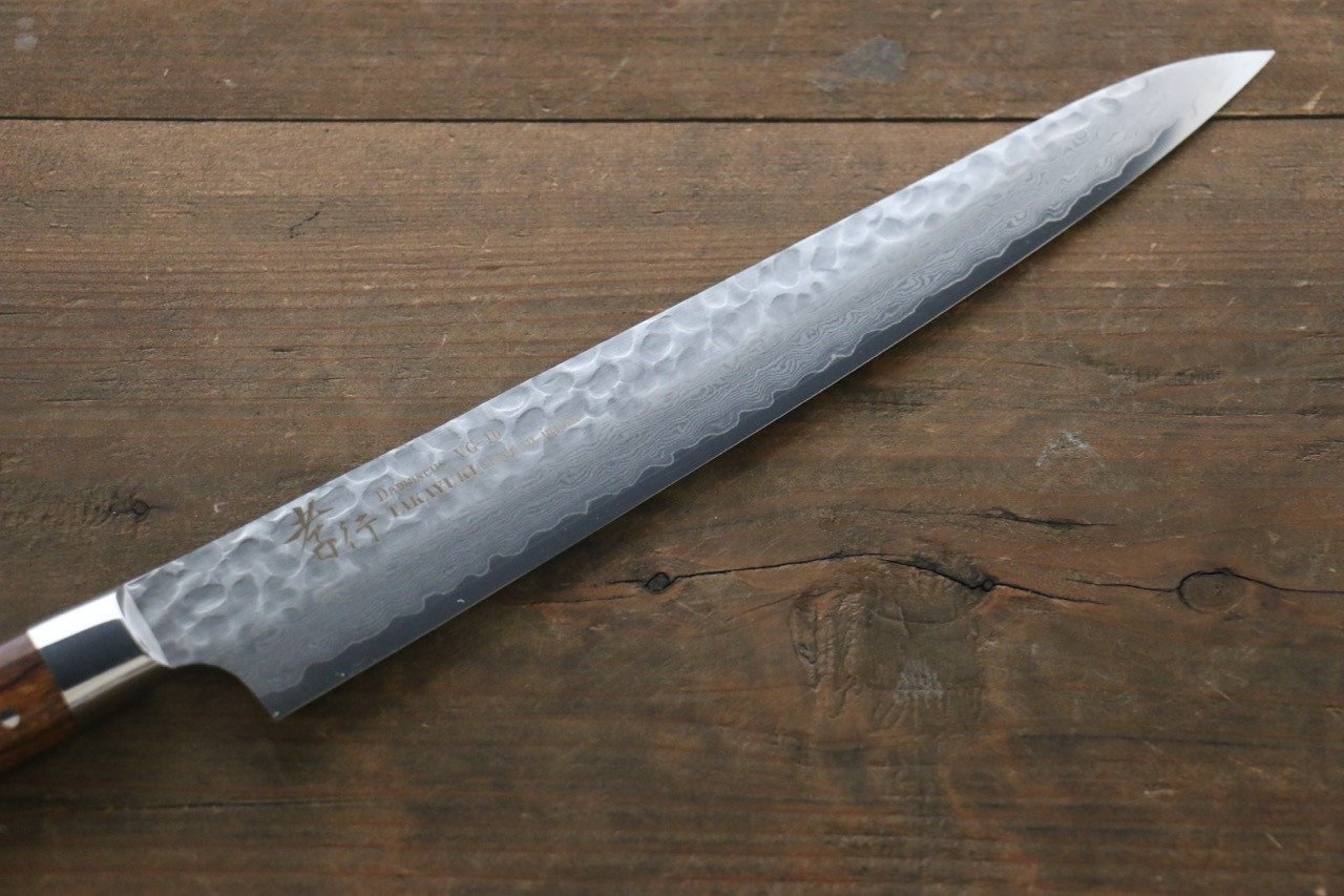 堺 孝行 VG10 33層 大馬士革紋 筋引 240mm 沙漠鐵木（杉原型） 握把 - 清助刃物