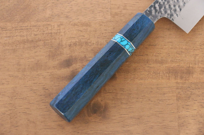 黑崎 優 閃光 SG2 鎚目 牛刀  210mm 楓木（青色帶土耳其石環型設計） 握把 - 清助刃物